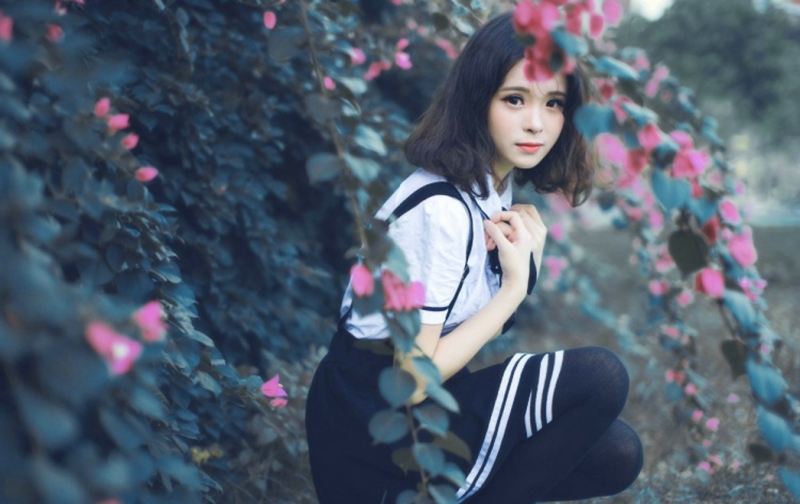 校园女神齐肩短发青春靓丽套图