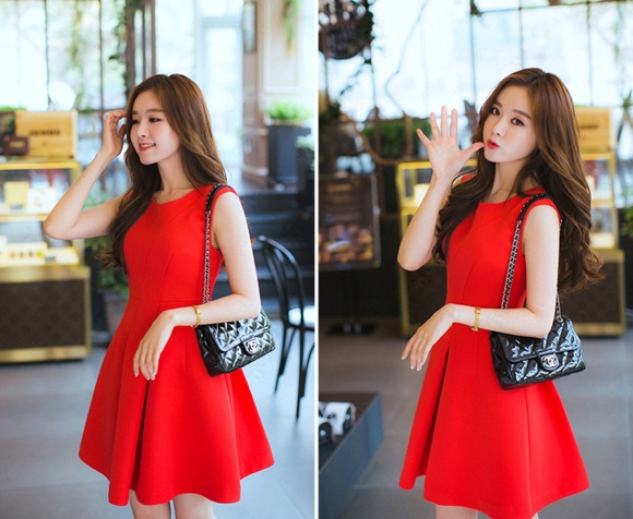 性感韩国女生完美身材街拍写真