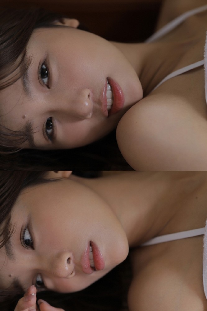 浴巾美女吊带内衣白嫩酥胸写真