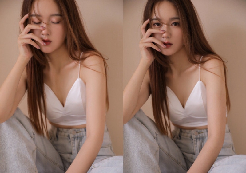 性感小蛮腰美少女低胸吊带图片