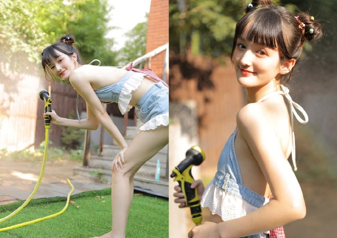 性感少女吊带内衣酥胸诱惑美图