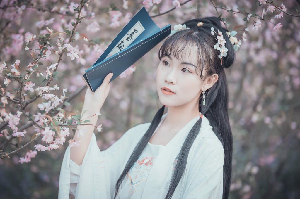 汉服美女饱读诗书气质文雅写真