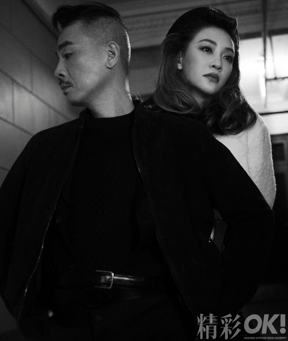 陈小春应采儿变身黑衣人夫妇写真