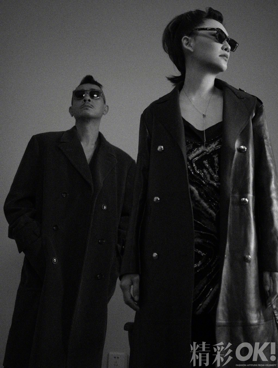 陈小春应采儿变身黑衣人夫妇写真