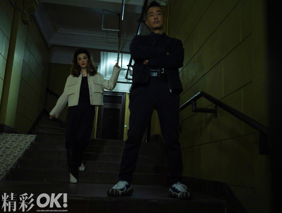 陈小春应采儿变身黑衣人夫妇写真