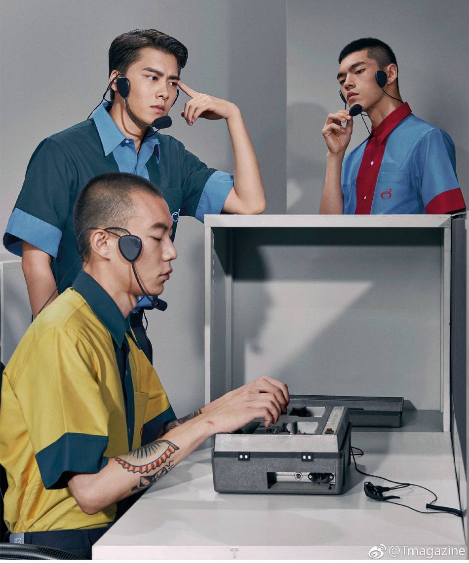 李易峰中分黑框造型创意十足写真