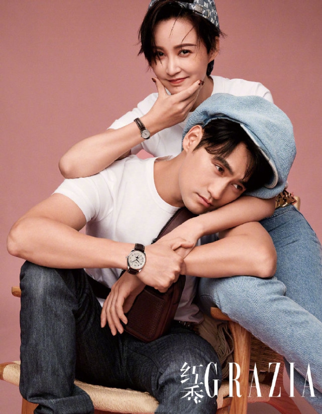 袁弘张歆艺同款短发同款笑容写真