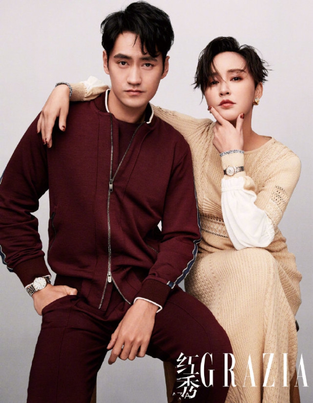 袁弘张歆艺同款短发同款笑容写真