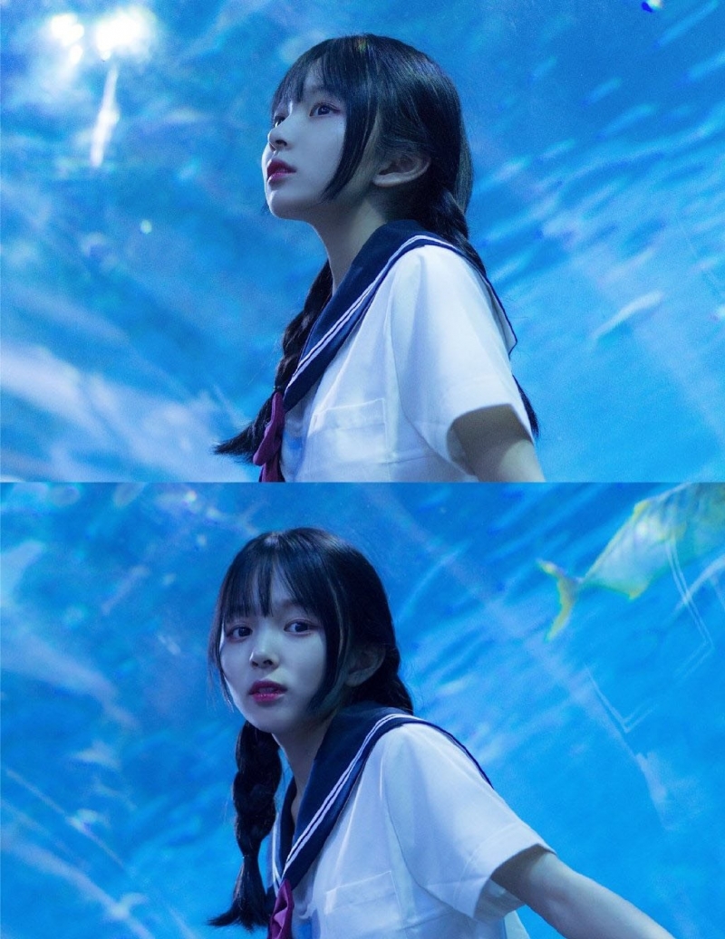 清纯水手服美少女水族馆私房照