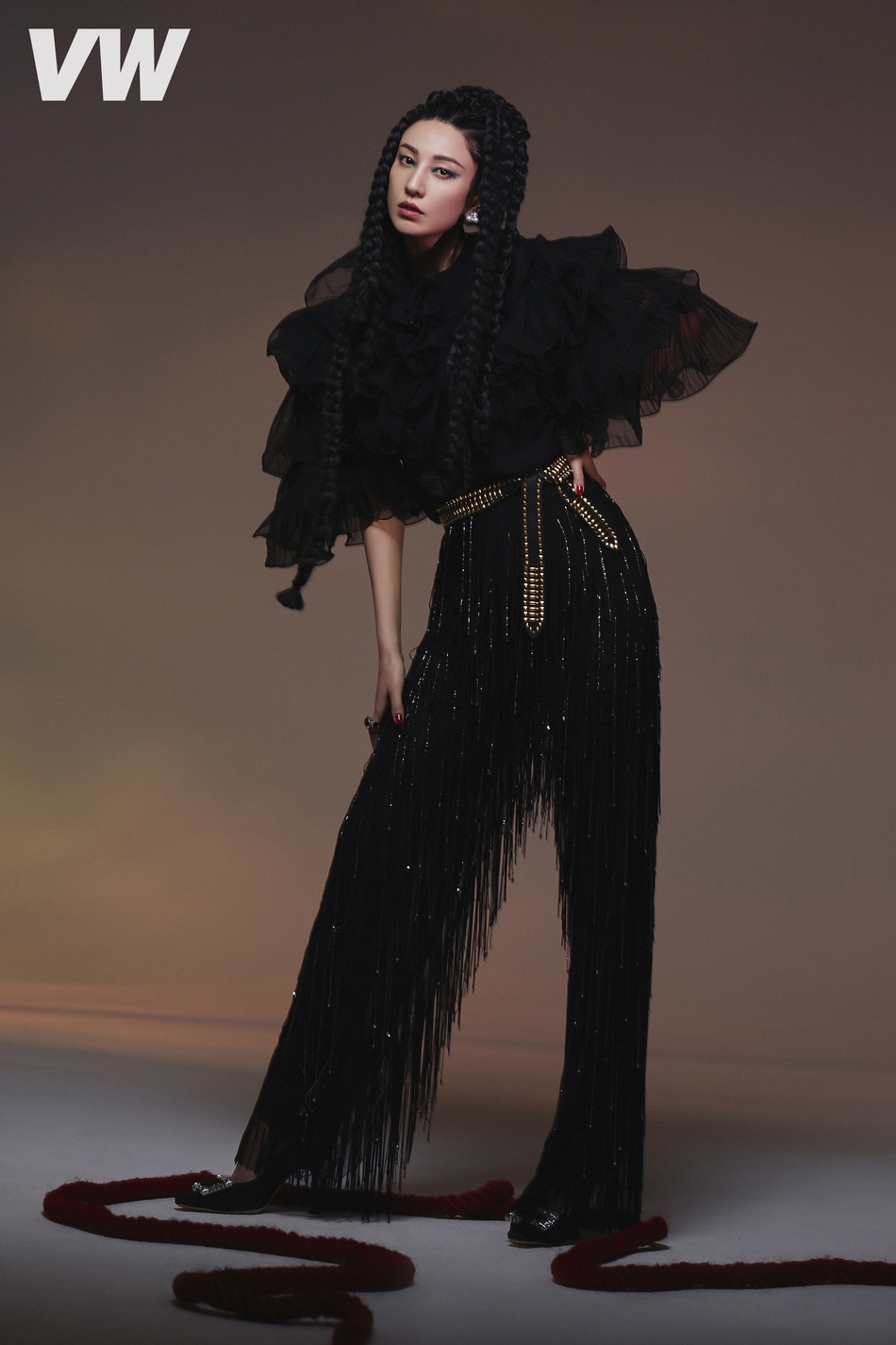 郑希怡非洲脏辫造型野性十足写真