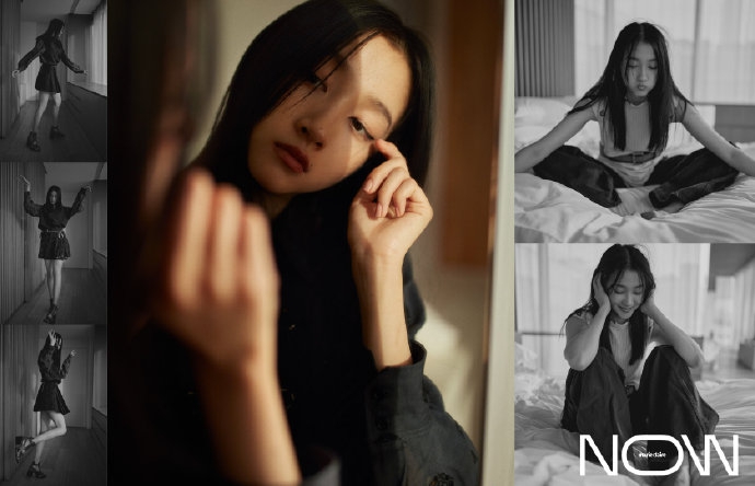 关晓彤衬衣叠穿故事感满满写真