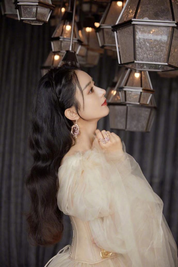 赵丽颖轻纱鎏金裙优雅高贵写真