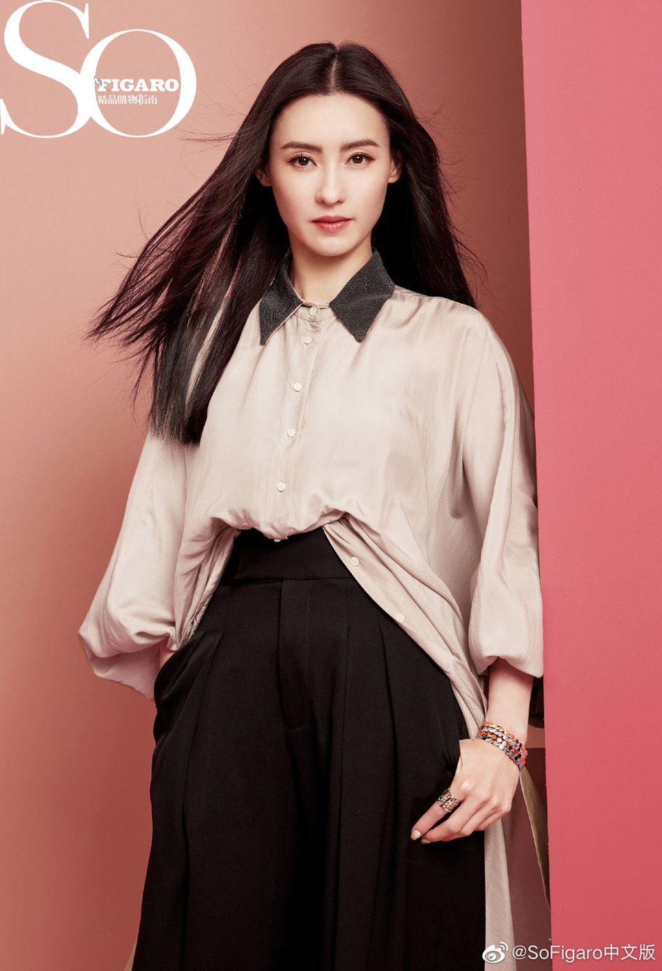 张柏芝淡雅妆容精致侧颜520写真